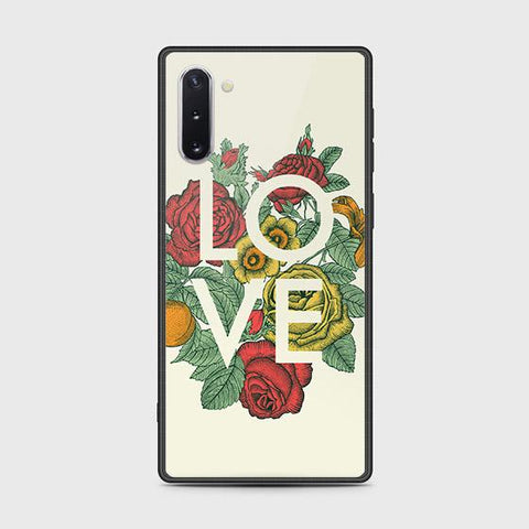 Samsung Galaxy Note 10 Cover - Floral Series 2 - HQ Ultra Shine Premium Infinity Glass Soft Silicon Borders Case