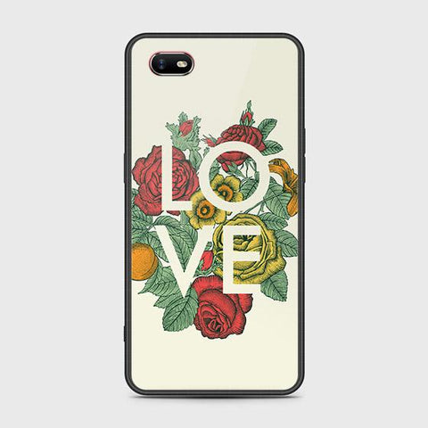 Oppo A1k Cover - Floral Series 2 - HQ Ultra Shine Premium Infinity Glass Soft Silicon Borders Case