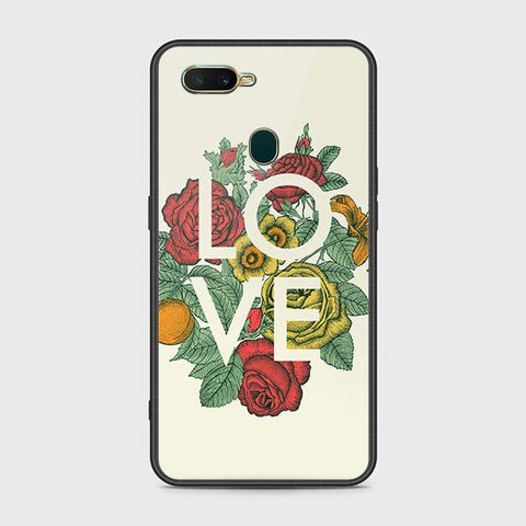 Oppo A7 Cover - Floral Series 2 - HQ Ultra Shine Premium Infinity Glass Soft Silicon Borders Case