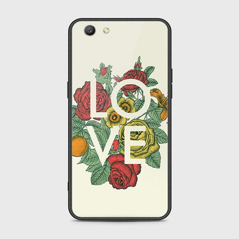 Oppo A59 Cover - Floral Series 2 - HQ Ultra Shine Premium Infinity Glass Soft Silicon Borders Case