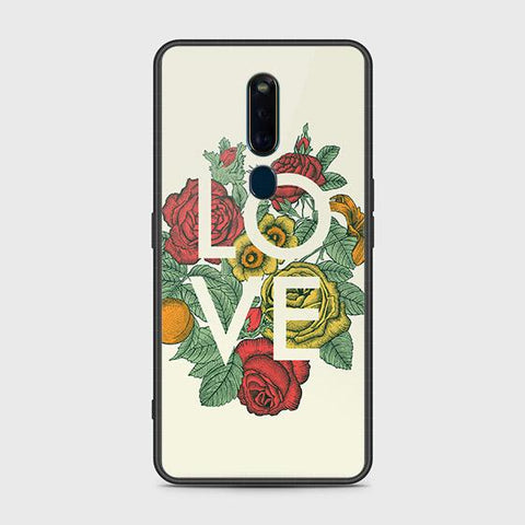 Oppo F11 Pro Cover - Floral Series 2 - HQ Ultra Shine Premium Infinity Glass Soft Silicon Borders Case