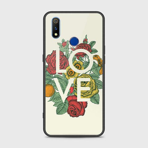 Realme 3i Cover - Floral Series 2 - HQ Ultra Shine Premium Infinity Glass Soft Silicon Borders Case