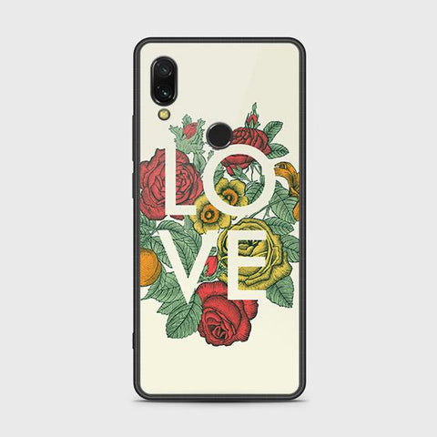 Xiaomi Redmi 7 Cover - Floral Series 2 - HQ Ultra Shine Premium Infinity Glass Soft Silicon Borders Case