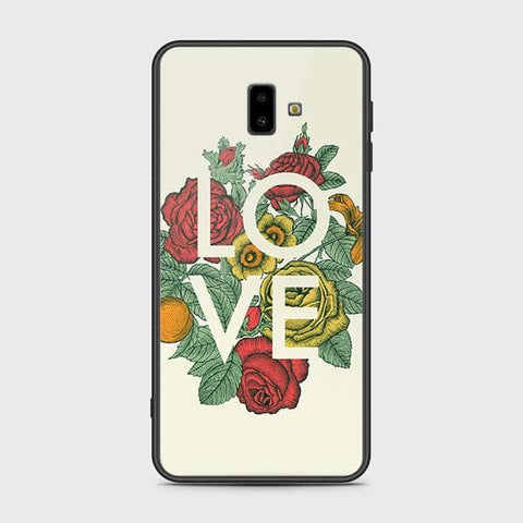 Samsung Galaxy J6 Plus 2018 Cover - Floral Series 2 - HQ Ultra Shine Premium Infinity Glass Soft Silicon Borders Case