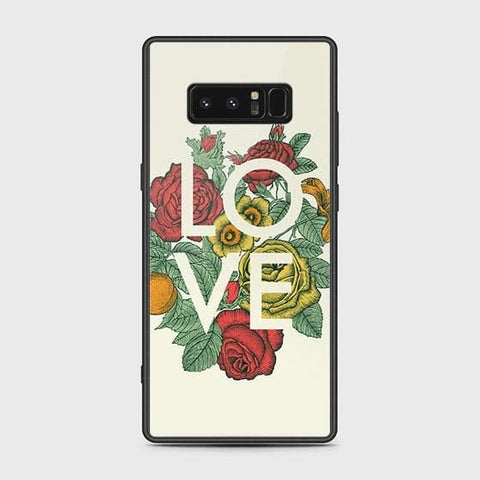 Samsung Galaxy Note 8 Cover - Floral Series 2 - HQ Ultra Shine Premium Infinity Glass Soft Silicon Borders Case