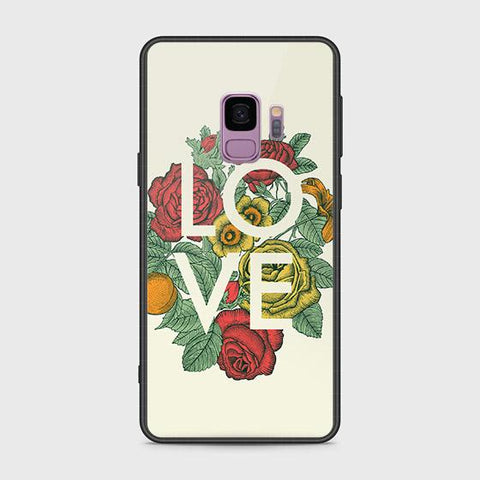 Samsung Galaxy S9 Cover - Floral Series 2 - HQ Ultra Shine Premium Infinity Glass Soft Silicon Borders Case