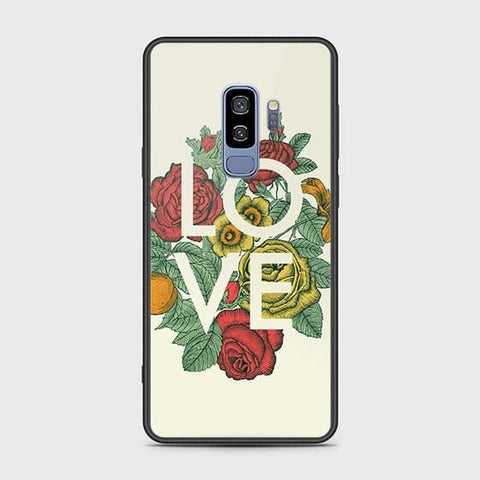 Samsung Galaxy S9 Plus Cover - Floral Series 2 - HQ Ultra Shine Premium Infinity Glass Soft Silicon Borders Case