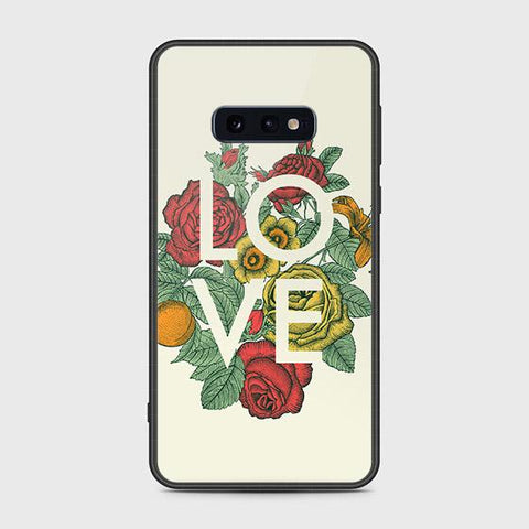 Samsung Galaxy S10e Cover - Floral Series 2 - HQ Ultra Shine Premium Infinity Glass Soft Silicon Borders Case