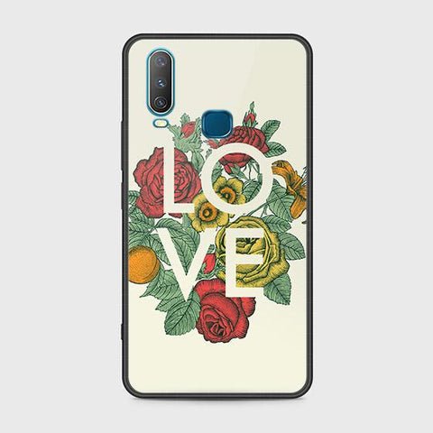 Vivo Y17 Cover - Floral Series 2 - HQ Ultra Shine Premium Infinity Glass Soft Silicon Borders Case