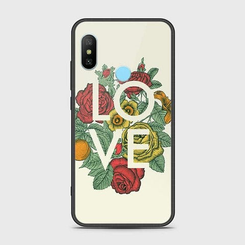 Xiaomi Mi A2 Lite Cover - Floral Series 2 - HQ Ultra Shine Premium Infinity Glass Soft Silicon Borders Case