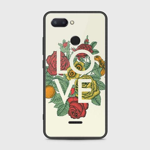 Xiaomi Redmi 6 Cover - Floral Series 2 - HQ Ultra Shine Premium Infinity Glass Soft Silicon Borders Case