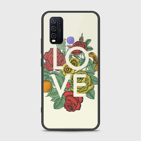 Vivo Y30 Cover - Floral Series 2 - HQ Ultra Shine Premium Infinity Glass Soft Silicon Borders Case