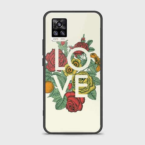 Vivo V20 Cover - Floral Series 2 - HQ Ultra Shine Premium Infinity Glass Soft Silicon Borders Case