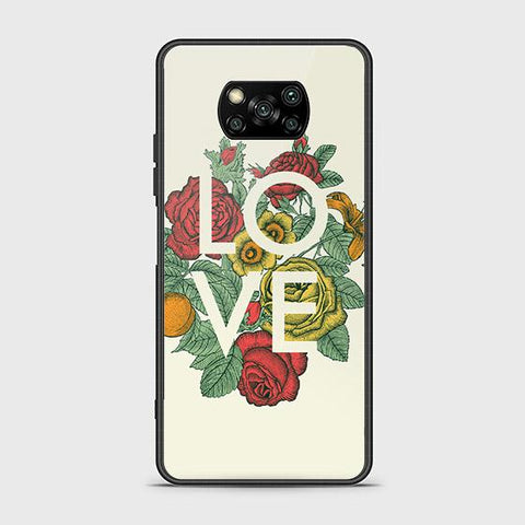 Xiaomi Poco X3 Cover - Floral Series 2 - HQ Ultra Shine Premium Infinity Glass Soft Silicon Borders Case