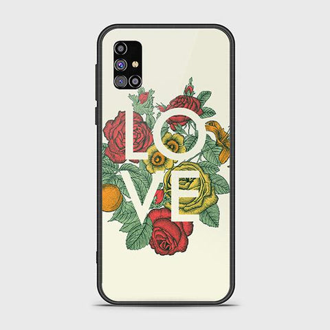 Samsung Galaxy A03s Cover - Floral Series 2 - HQ Ultra Shine Premium Infinity Glass Soft Silicon Borders Case