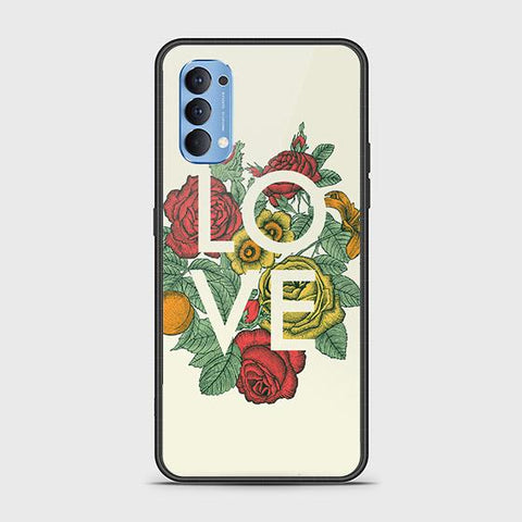 Oppo Reno 4 Cover - Floral Series 2 - HQ Ultra Shine Premium Infinity Glass Soft Silicon Borders Case