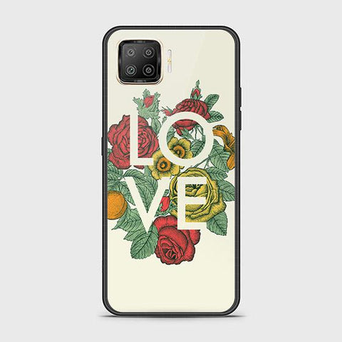 Oppo F17 Cover - Floral Series 2 - HQ Ultra Shine Premium Infinity Glass Soft Silicon Borders Case