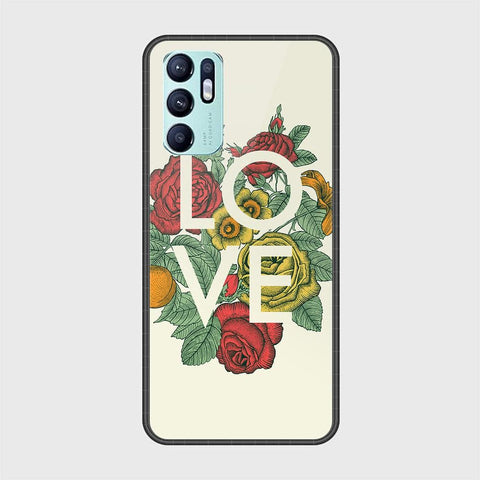 Oppo Reno 6 Cover - Floral Series 2 - HQ Ultra Shine Premium Infinity Glass Soft Silicon Borders Case