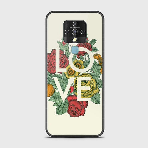 Tecno Camon 16 Cover - Floral Series 2 - HQ Ultra Shine Premium Infinity Glass Soft Silicon Borders Case