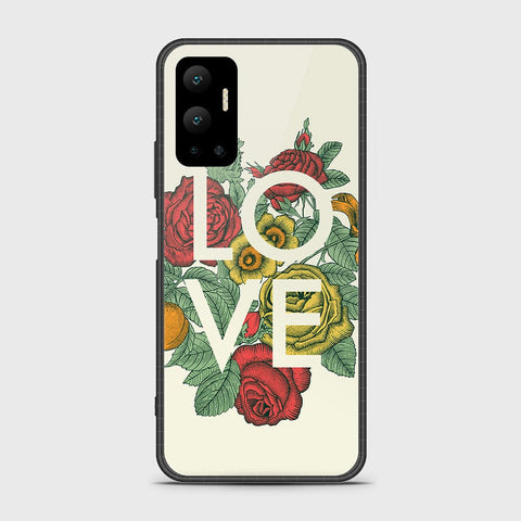 Infinix Hot 12 Cover- Floral Series 2 - HQ Ultra Shine Premium Infinity Glass Soft Silicon Borders Case