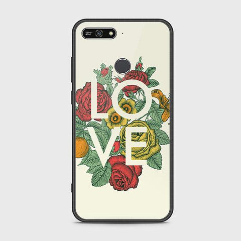 Huawei Y6 Prime 2018 Cover - Floral Series 2 - HQ Ultra Shine Premium Infinity Glass Soft Silicon Borders Case