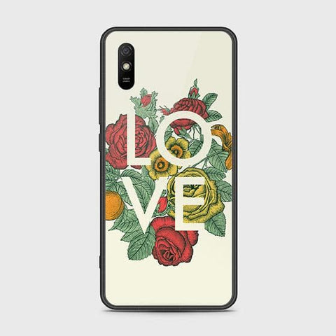 Xiaomi Redmi 9A Cover - Floral Series 2 - HQ Ultra Shine Premium Infinity Glass Soft Silicon Borders Case