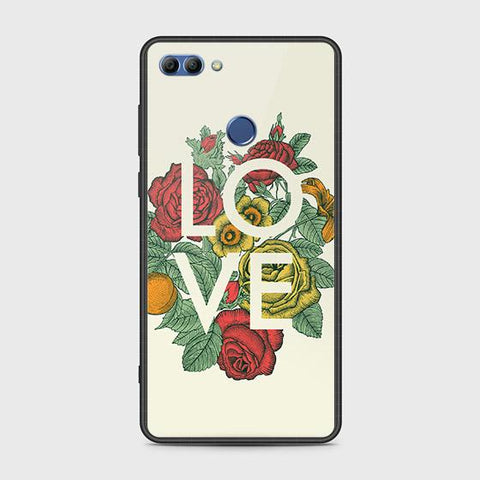 Huawei Y9 2018 Cover - Floral Series 2 - HQ Ultra Shine Premium Infinity Glass Soft Silicon Borders Case