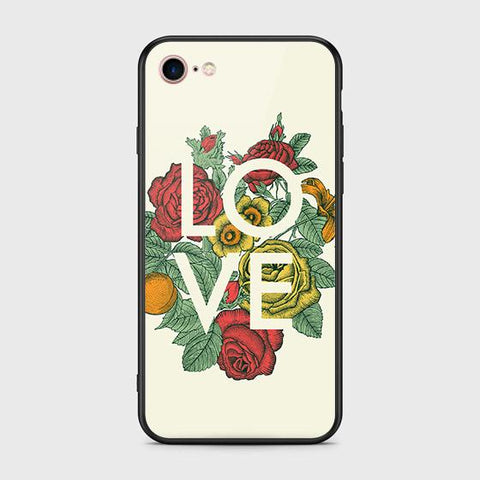 iPhone 8 Cover - Floral Series 2 - HQ Ultra Shine Premium Infinity Glass Soft Silicon Borders Case