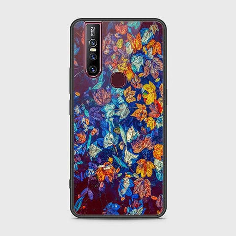 Vivo V15 Cover - Floral Series 2 - HQ Ultra Shine Premium Infinity Glass Soft Silicon Borders Case