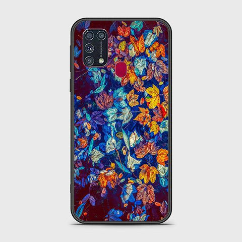 Samsung Galaxy M31 Cover - Floral Series 2 - HQ Ultra Shine Premium Infinity Glass Soft Silicon Borders Case