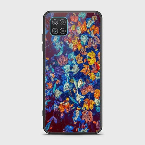 Samsung Galaxy A12 Cover - Floral Series 2 - HQ Ultra Shine Premium Infinity Glass Soft Silicon Borders Case