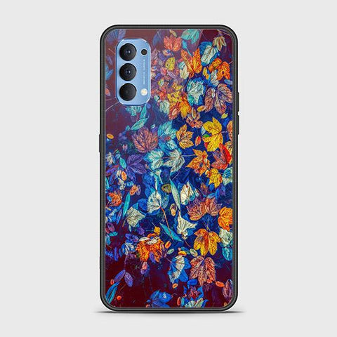 Oppo Reno 4 Cover - Floral Series 2 - HQ Ultra Shine Premium Infinity Glass Soft Silicon Borders Case