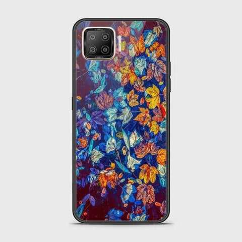 Oppo F17 Cover - Floral Series 2 - HQ Ultra Shine Premium Infinity Glass Soft Silicon Borders Case