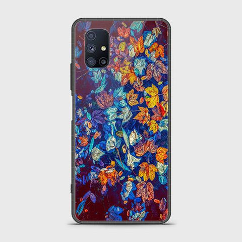 Samsung Galaxy M51 Cover - Floral Series 2 - HQ Ultra Shine Premium Infinity Glass Soft Silicon Borders Case