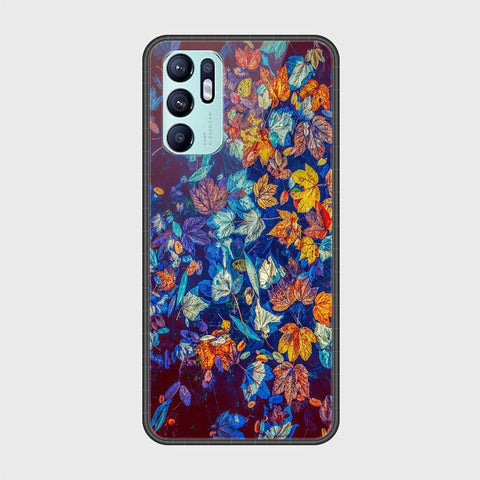 Oppo Reno 6 Cover - Floral Series 2 - HQ Ultra Shine Premium Infinity Glass Soft Silicon Borders Case