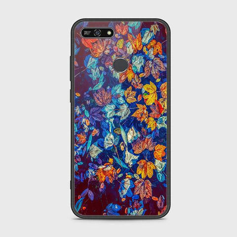 Honor 7A Cover - Floral Series 2 - HQ Ultra Shine Premium Infinity Glass Soft Silicon Borders Case