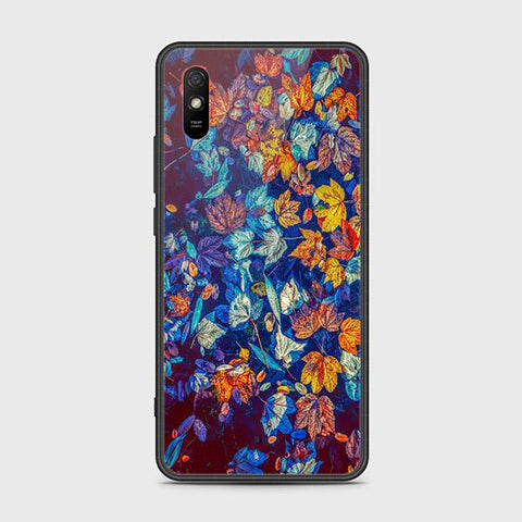 Xiaomi Redmi 9A Cover - Floral Series 2 - HQ Ultra Shine Premium Infinity Glass Soft Silicon Borders Case