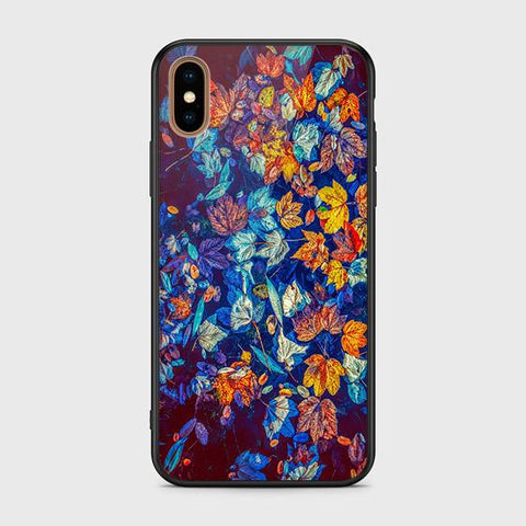 iPhone XS Cover - Floral Series 2 - HQ Ultra Shine Premium Infinity Glass Soft Silicon Borders Case