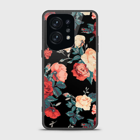 Oppo Find X5 Cover - Floral Series 2 - HQ Ultra Shine Premium Infinity Glass Soft Silicon Borders Case