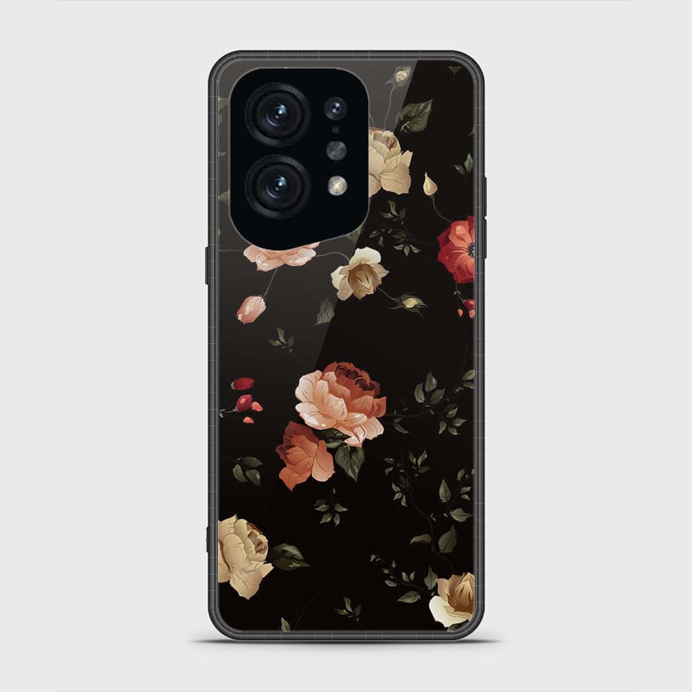 Oppo Find X5 Cover - Floral Series 2 - HQ Ultra Shine Premium Infinity Glass Soft Silicon Borders Case (Fast Delivery) (H)