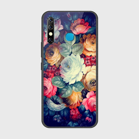 Infinix Hot 8Cover- Floral Series 2 - HQ Ultra Shine Premium Infinity Glass Soft Silicon Borders Case