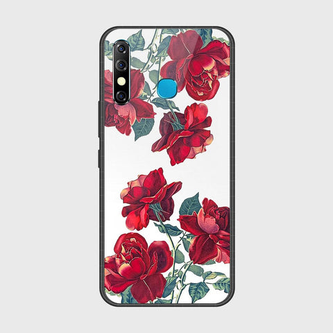 Infinix Hot 8Cover- Floral Series 2 - HQ Ultra Shine Premium Infinity Glass Soft Silicon Borders Case