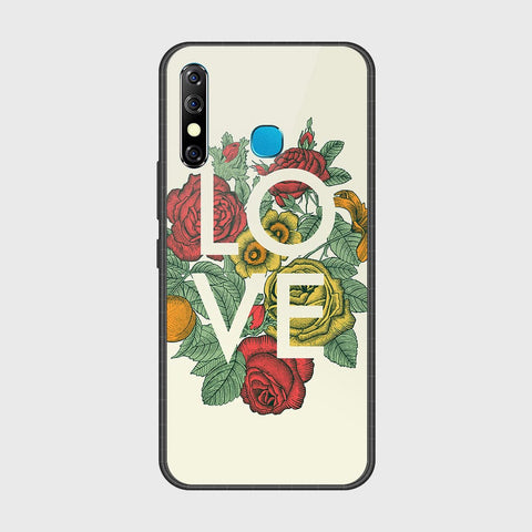 Infinix Hot 8Cover- Floral Series 2 - HQ Ultra Shine Premium Infinity Glass Soft Silicon Borders Case