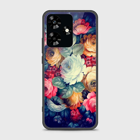 Infinix Hot 30 Cover- Floral Series 2 - HQ Ultra Shine Premium Infinity Glass Soft Silicon Borders Case