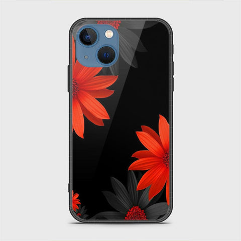 iPhone 13 Cover - Floral Series 2 - HQ Ultra Shine Premium Infinity Glass Soft Silicon Borders Case