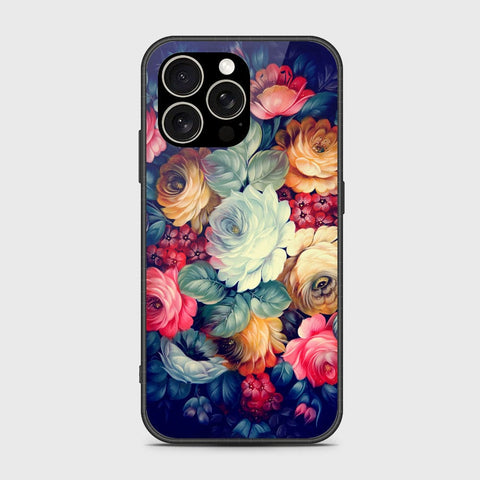 iPhone 15 Pro Cover- Floral Series 2 - HQ Ultra Shine Premium Infinity Glass Soft Silicon Borders Case