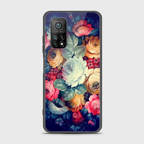 Xiaomi Mi 10T Cover - Floral Series 2 - HQ Ultra Shine Premium Infinity Glass Soft Silicon Borders Case