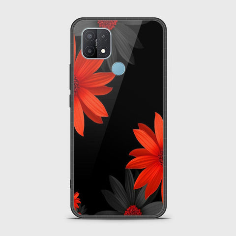 Oppo A15s Cover- Floral Series 2 - HQ Ultra Shine Premium Infinity Glass Soft Silicon Borders Case