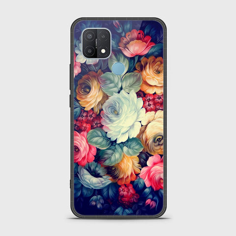 Oppo A15s Cover- Floral Series 2 - HQ Ultra Shine Premium Infinity Glass Soft Silicon Borders Case