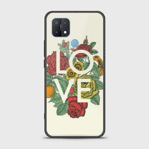 Oppo A15s Cover- Floral Series 2 - HQ Ultra Shine Premium Infinity Glass Soft Silicon Borders Case